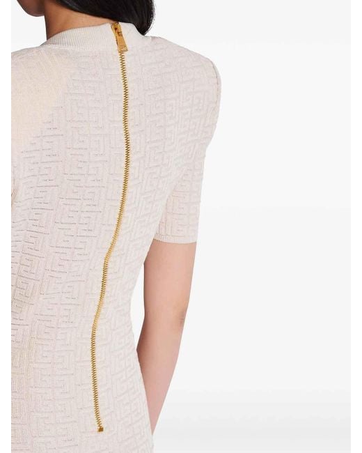 Balmain White Knit Dress