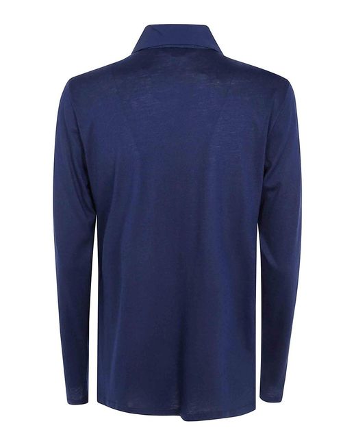 Seventy Blue Jersey Crepe Shirt