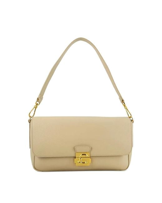 Coccinelle Metallic Handbag Grained Sandshell Sandshell