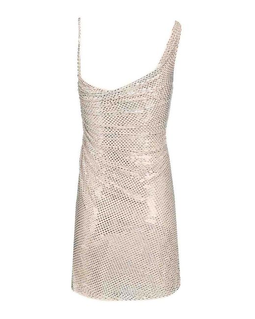 Self-Portrait Natural Draped Mini Dress