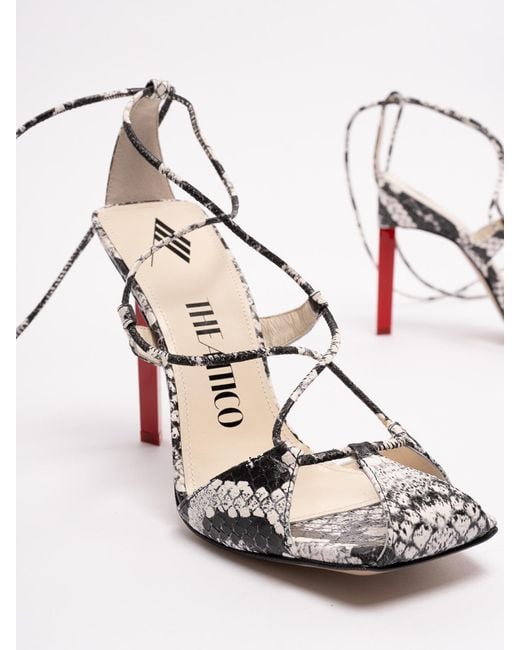 The Attico White Adele 110 Lace-Up Sandals