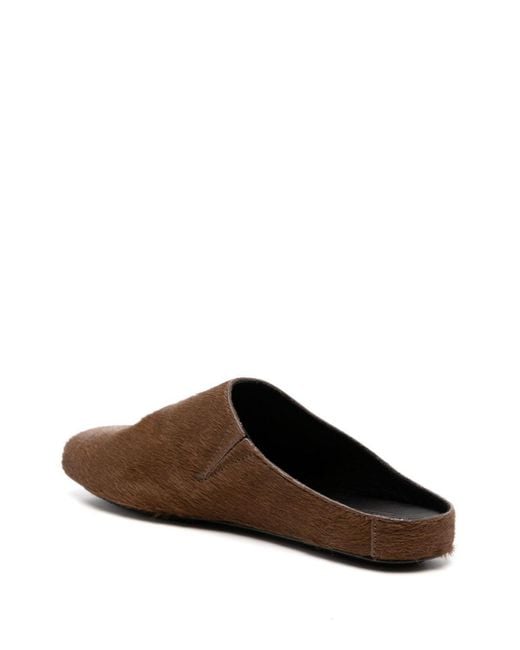 Uma Wang Brown Fur Mules