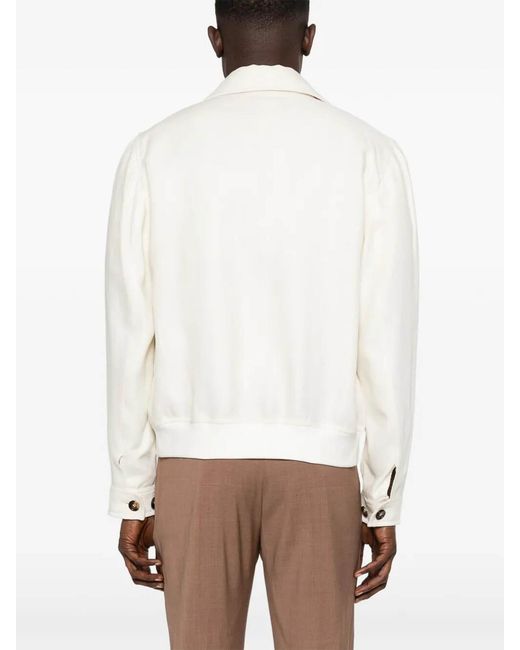 Brunello Cucinelli White Bomber Jacket for men