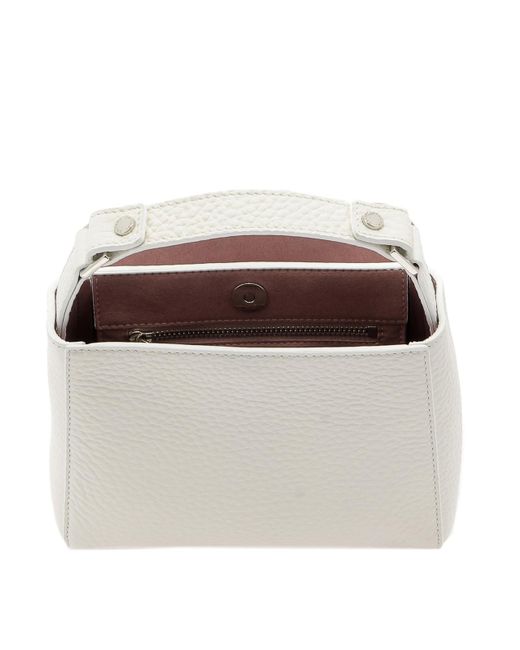 Orciani White Sveva Xs Leather Shoulder Bag