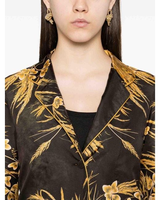 F.R.S For Restless Sleepers Metallic Printed Silk Shirt