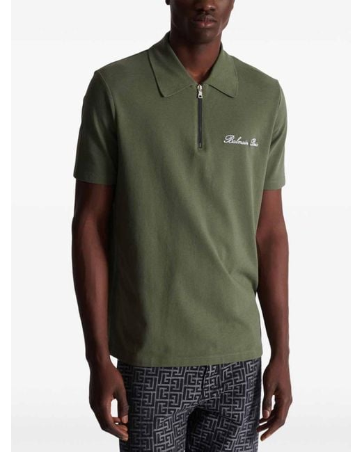 Balmain Green T-Shirt Logo for men