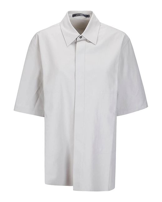 Sofie D'Hoore White Short Sleeve Shirt With Hidden Closure