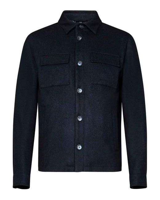 Herno Blue Resort Shirt Jacket for men