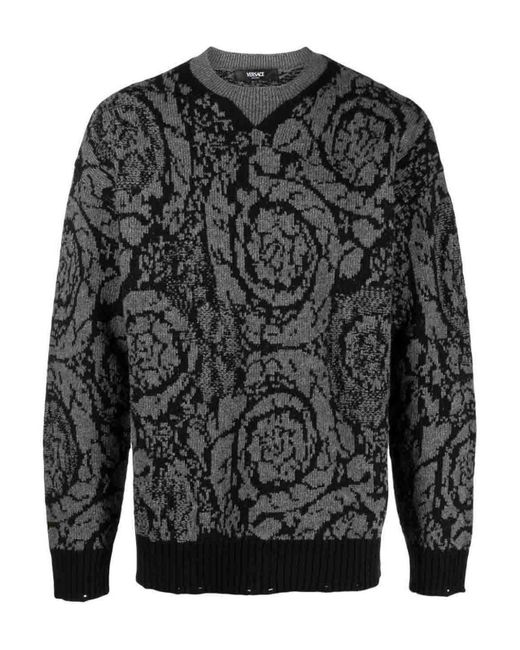 Versace Gray Motivo Sweater for men