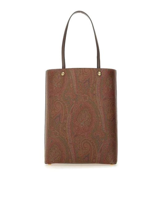Etro Brown Paisley Shopping Bag for men