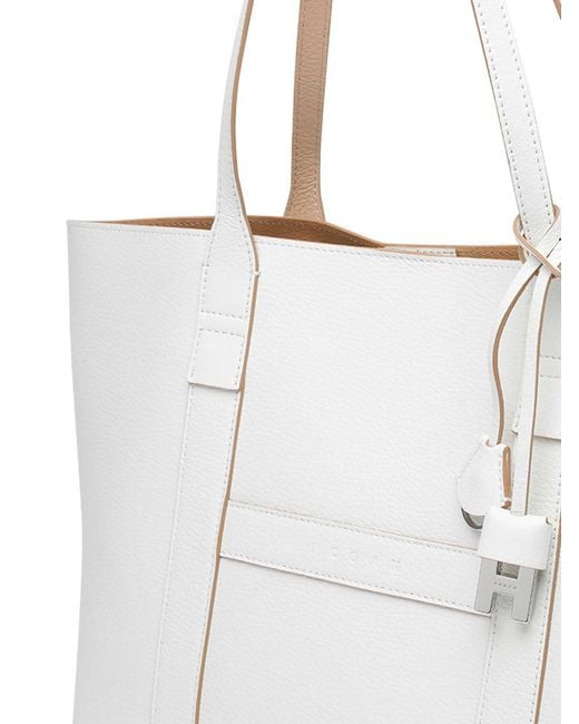 Hogan White Medium Script Shopping Bag