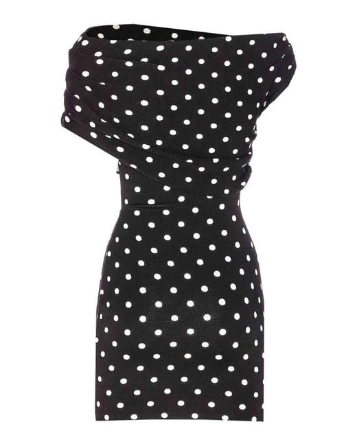Self-Portrait Black Polka Dot Mini Dress