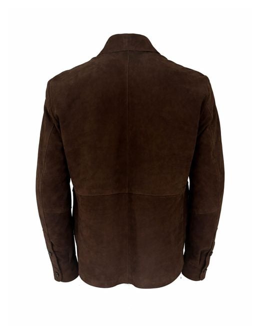 Franzese Collection Brown Dark Bonded Suede Jacket for men