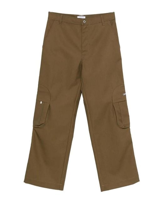 Off-White c/o Virgil Abloh Green 'Bookish' Cotton Round Pocket Cargo Pants for men