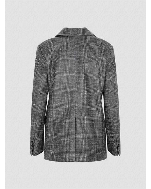Bottega Veneta Gray Printed Leather Jacket
