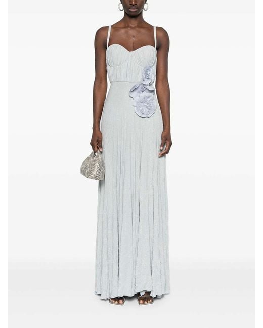 Elisabetta Franchi White Evening Dress With Embroidery