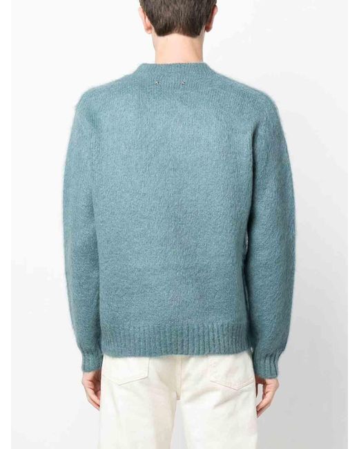 Golden Goose Deluxe Brand Blue Mohair Sweater for men