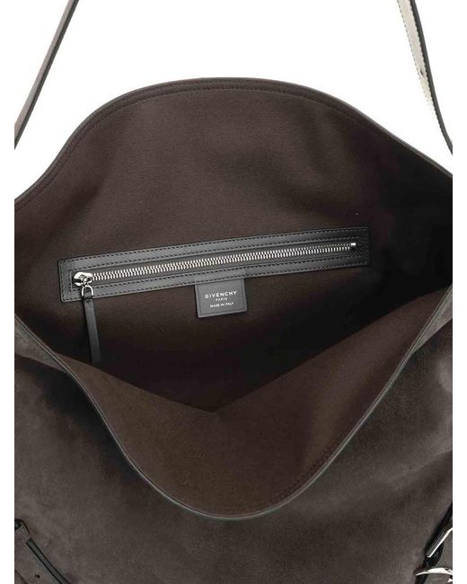 Givenchy Gray Voyou Large Suede Shoulder Bag