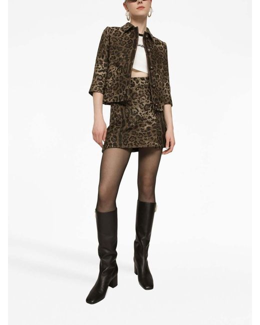 Dolce & Gabbana Brown Leopard Jacquard Jacket