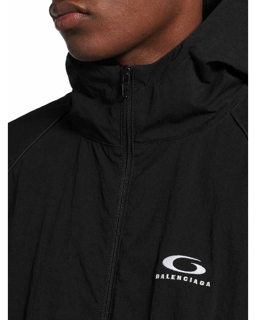 Balenciaga Blue Technical Fabric Zip-Up Jacket for men