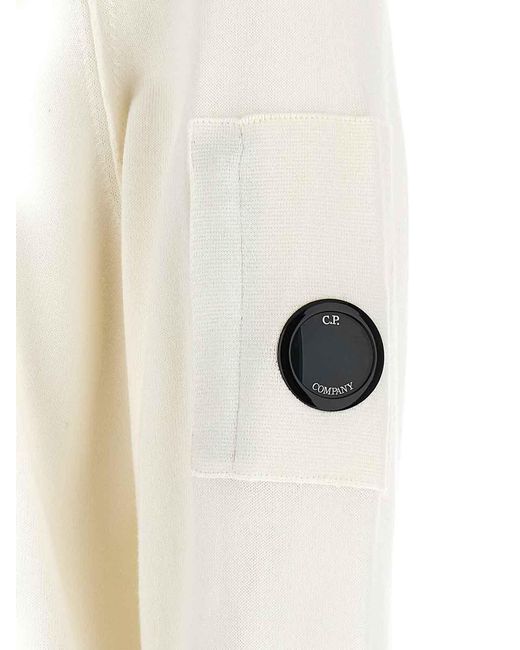 C P Company White Sea Island Hoodie for men