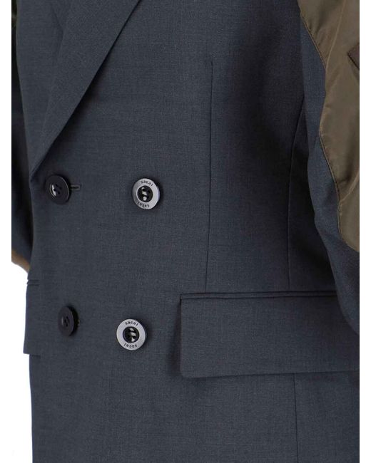 Sacai Blue Double-Breasted Jacket