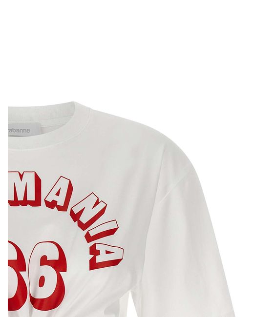 Rabanne White Printed Piercing T-Shirt
