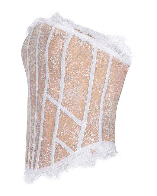 GIUSEPPE DI MORABITO White Bustier Made Of Polyamide