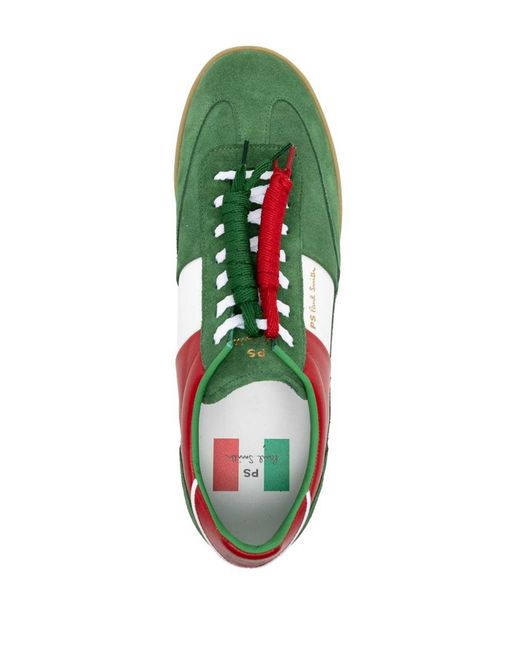 Paul Smith Green Suede Panelled Sneakers for men