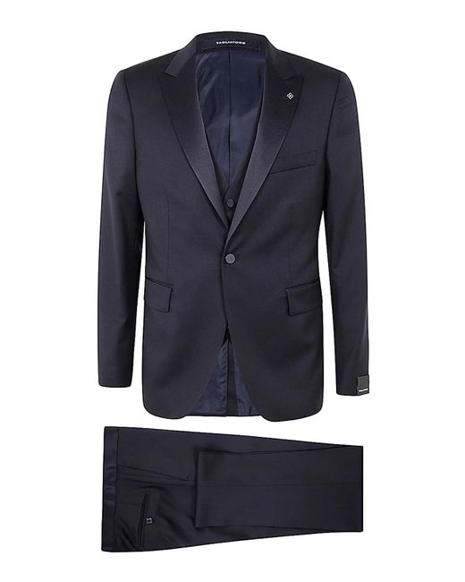 Tagliatore Blue Wool Smoking Suit Jacket for men