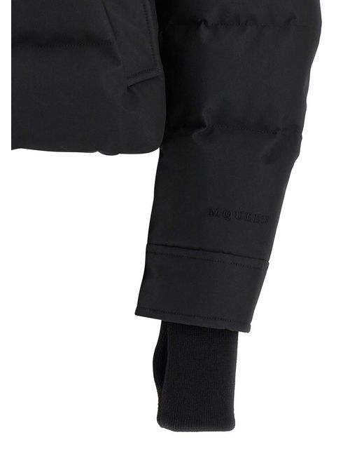 McQueen Black Cropped Down Jacket
