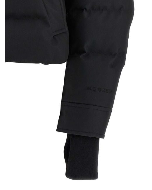 McQueen Black Cropped Down Jacket
