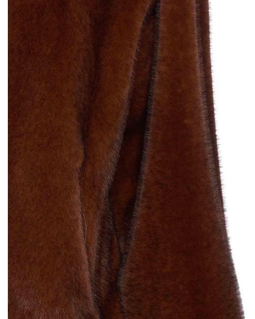 Herno Brown Faux Fur Jacket With Hood