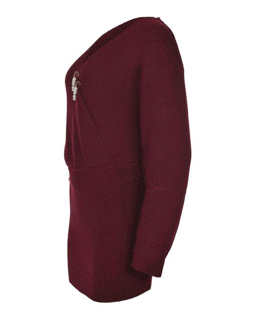 A PAPER KID Purple Dress Made Of Wool Blend