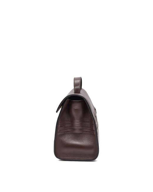 Moschino Brown Tie Me Embossed Small Bag