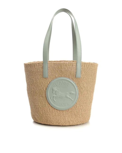 Chloé White Horse Medal Basket Bag