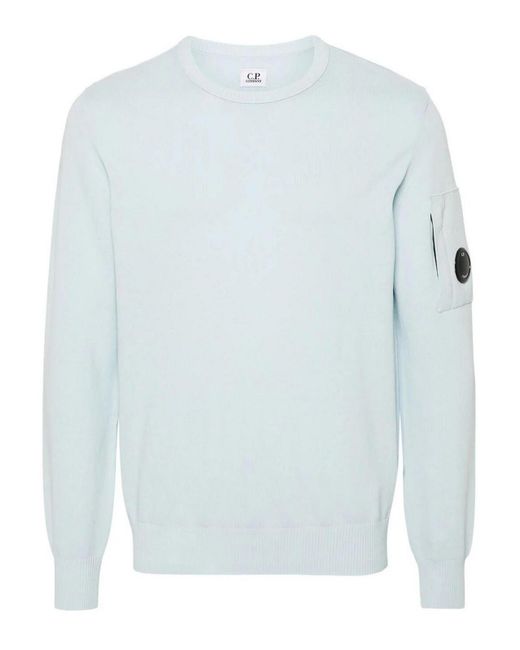 C P Company Blue Knit Crew-neck Sweater for men
