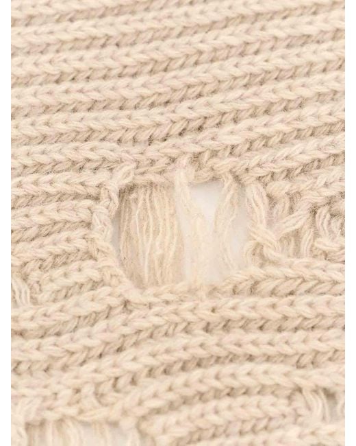 MM6 by Maison Margiela Natural Discress -Effect Wool Mixed Scarf for men
