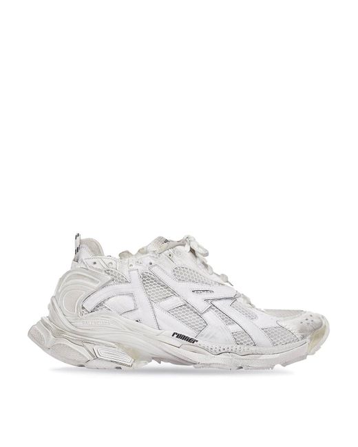Balenciaga White Runner Panelled Sneaker for men