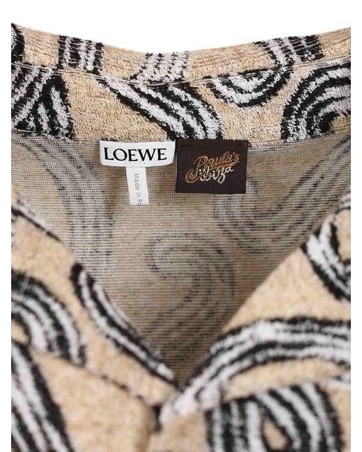 Loewe Gray Short-Sleeved Jacquard Cotton Terry Shirt for men