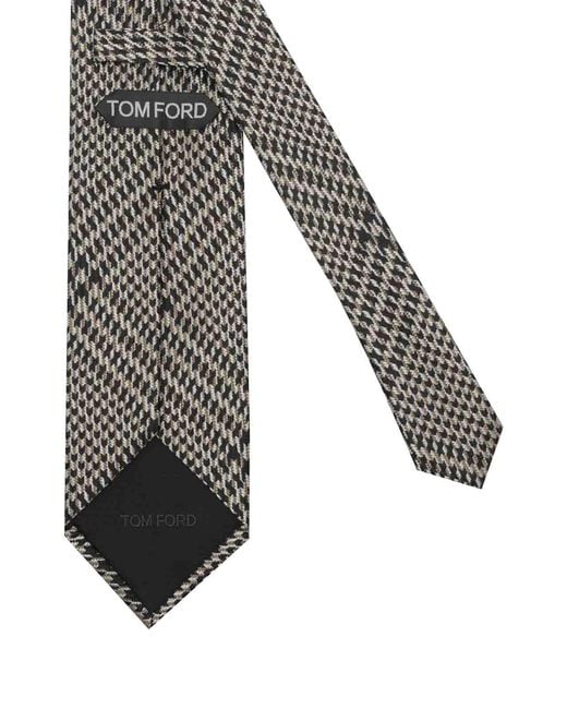 Tom Ford Gray Check Tie for men