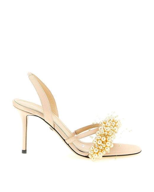 Mach & Mach Metallic 'Floating Pearl' Sandals