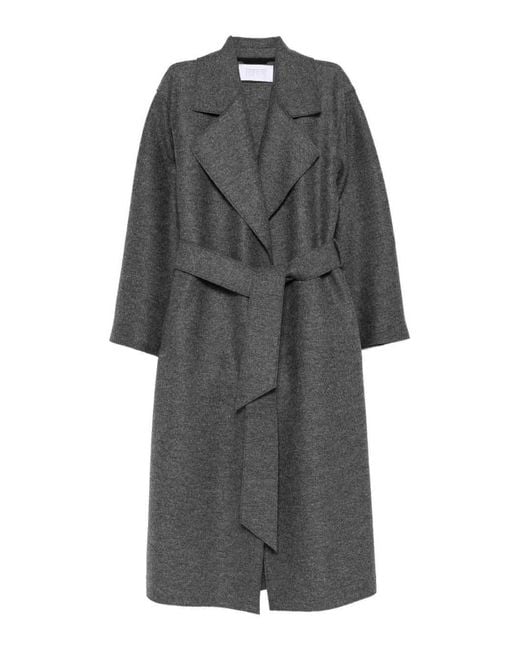Harris Wharf London Gray Virgin Wool Coat With Belt