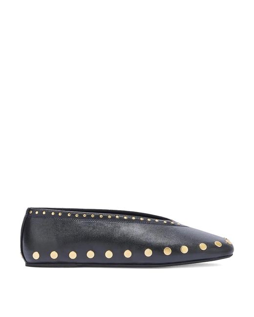 Ganni Gray Jenny Ballerina Nappa