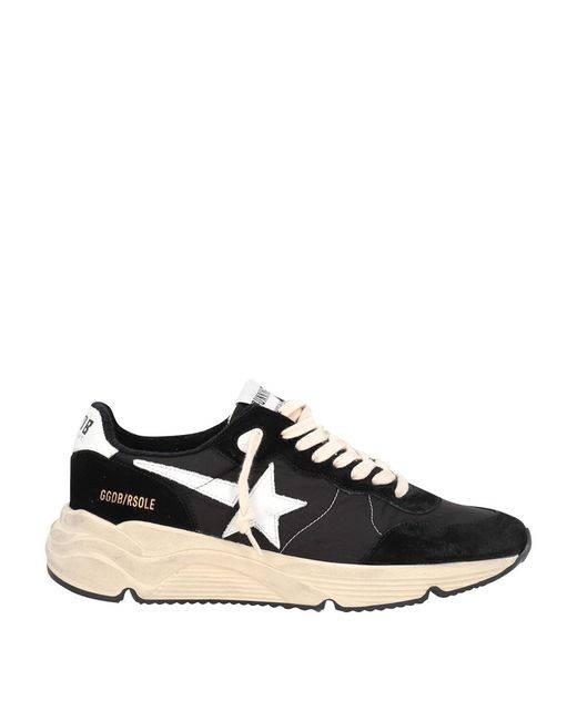 Golden Goose Deluxe Brand Black "Running" Sole Nylon Upper Suede Toe And Spur Leather Sta