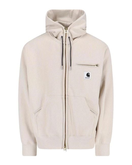 Sacai Natural X Carhartt Wip Cotton Zip Jacket for men