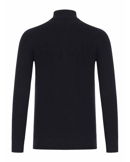 Nome Blue Wool Turtleneck Sweater With Zip for men