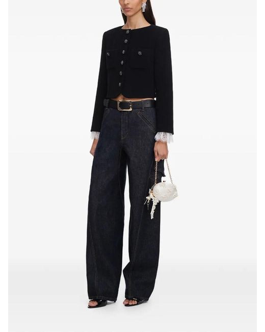 Self-Portrait Black Button Down Jkt