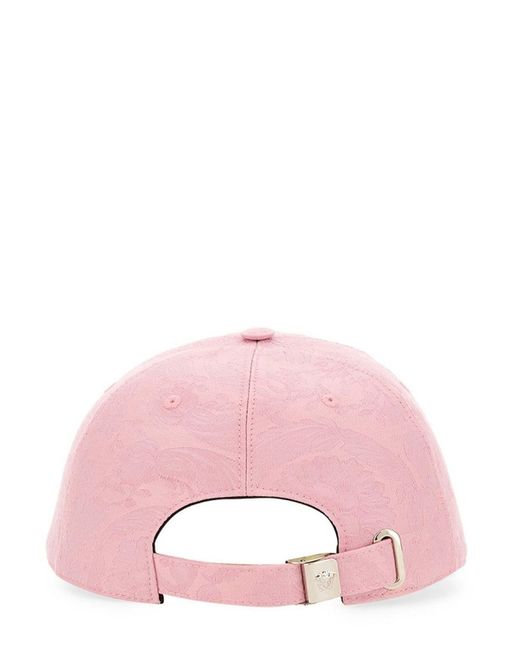 Versace Pink Baseball Hat With Logo