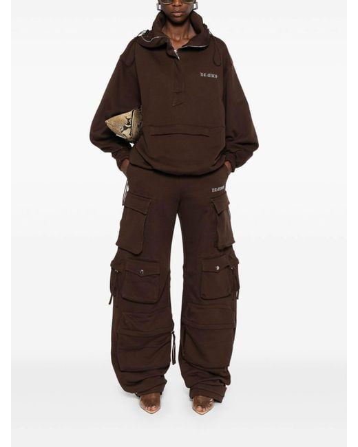 The Attico Brown Cotton Cargo Trousers